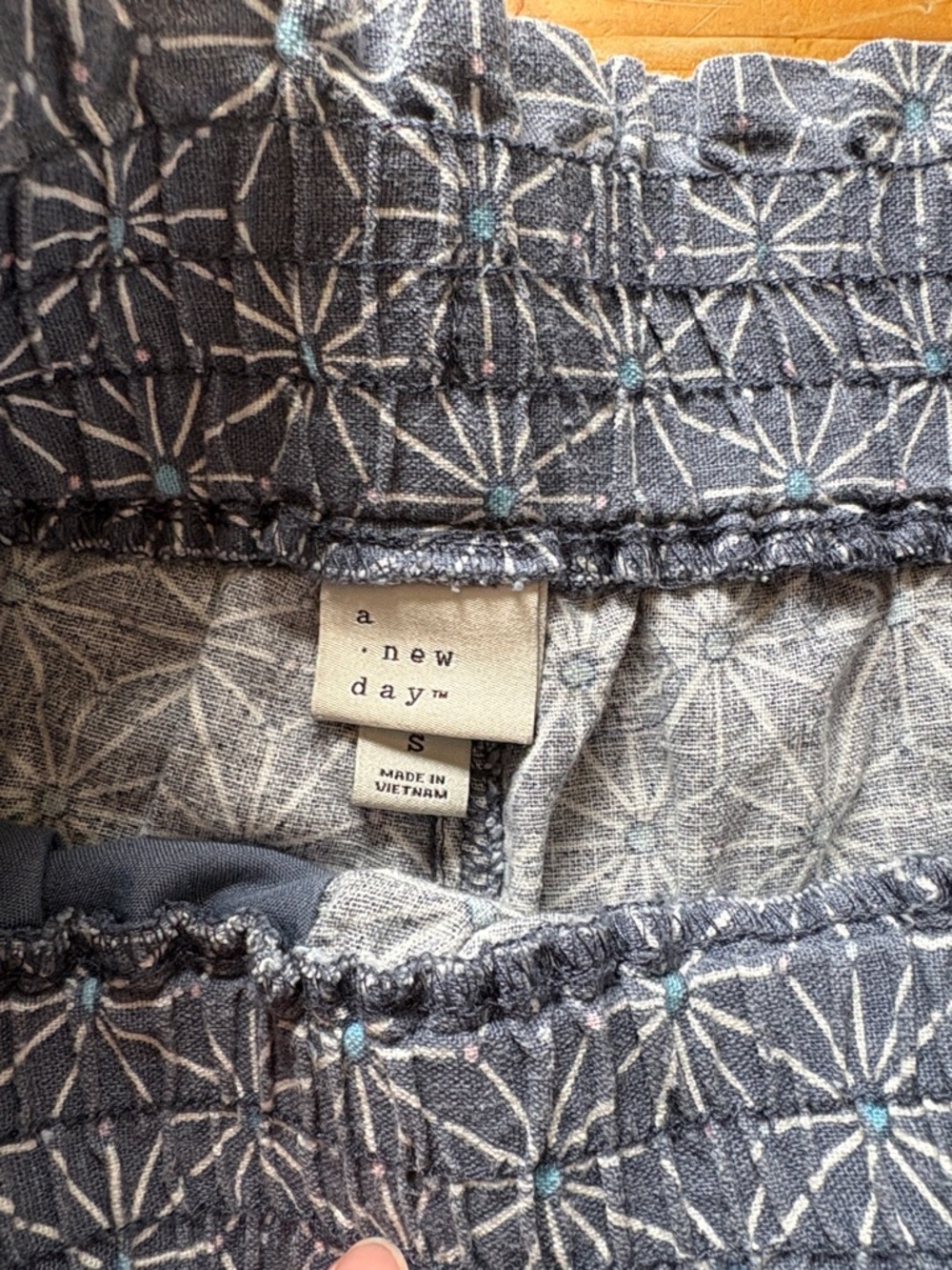 A New Day Linen Blend Shorts Womens Small Blue Gray Drawstring High Waist - Picture 3 of 7